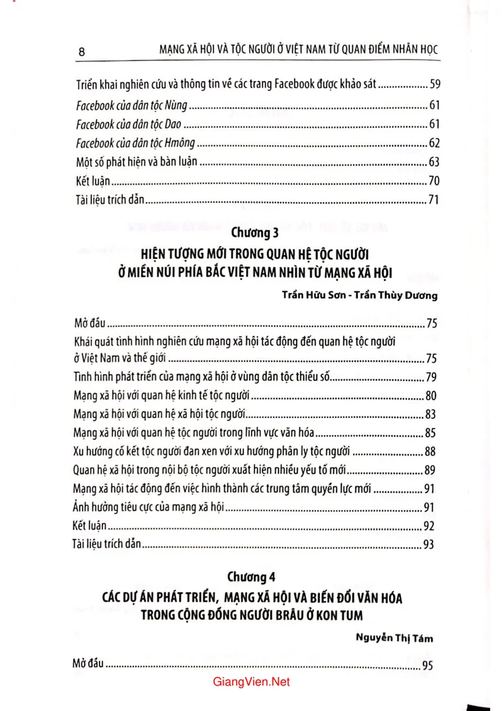 Trang 2 - Ảnh minh họa nội dung sách Mạng xã hội và tộc người ở Việt Nam từ quan điểm nhân học