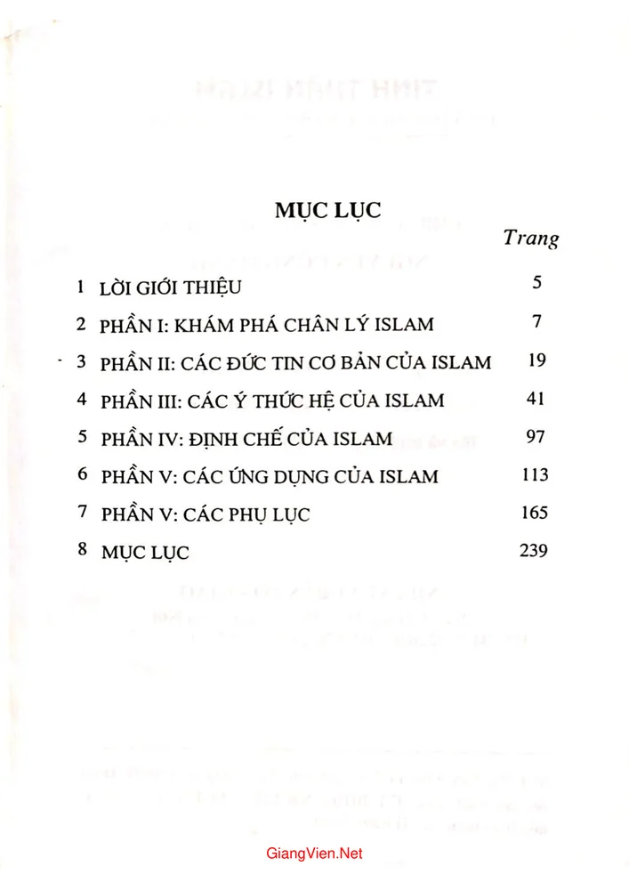 Trang bìa chính thức sách Tinh thần Islam