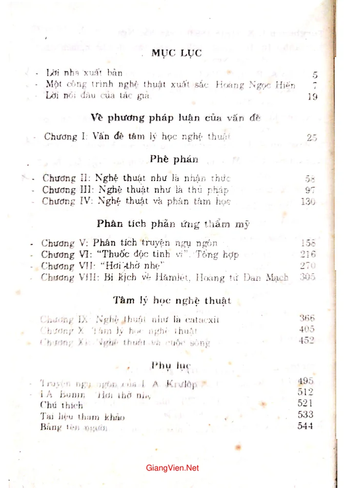 Trang 1 - Ảnh minh họa nội dung sách Tâm lý học nghệ thuật