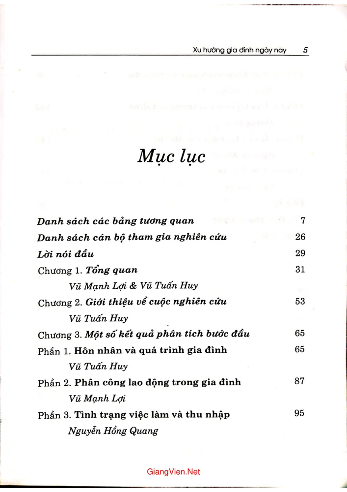 Trang bìa chính thức sách Nghiên cứu gia đình ngày nay một vài đặc điểm từ nghiên cứu thực nghiệm tại Hải Dương