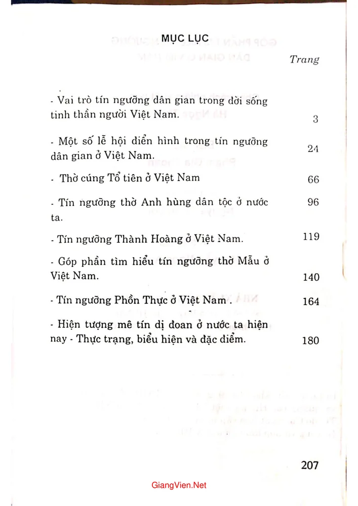 Trang bìa chính thức sách Góp phần tìm hiểu tín ngưỡng dân gian ở Việt Nam
