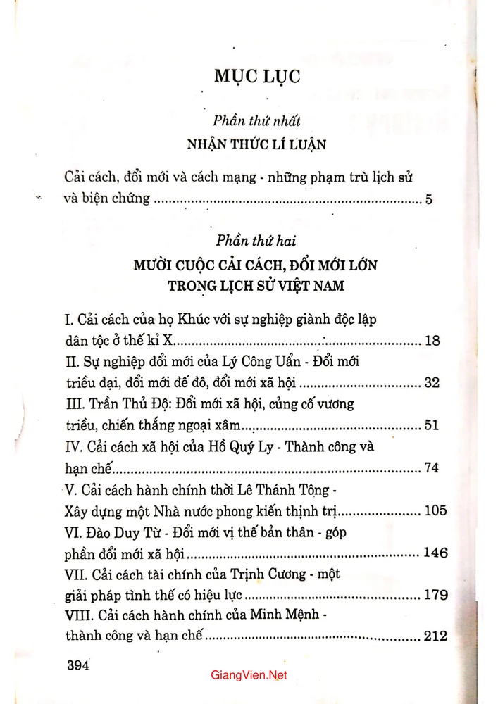 Trang bìa chính thức sách Mười cuộc cải cách đổi mới lớn trong lịch sử Việt Nam