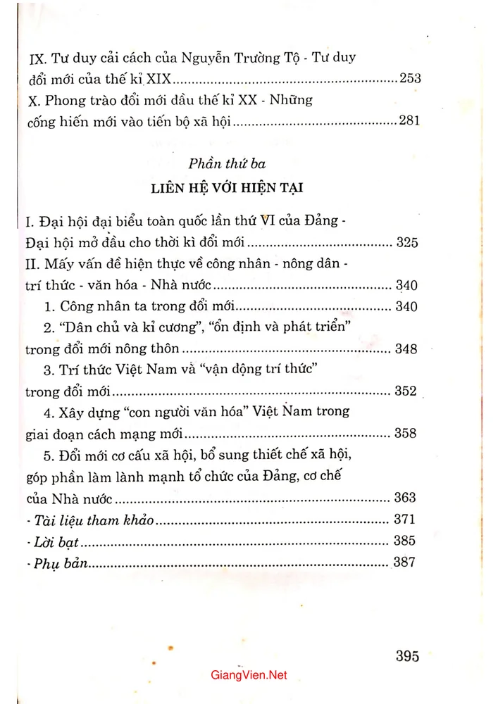 Mục lục chi tiết trang 1 sách Mười cuộc cải cách đổi mới lớn trong lịch sử Việt Nam