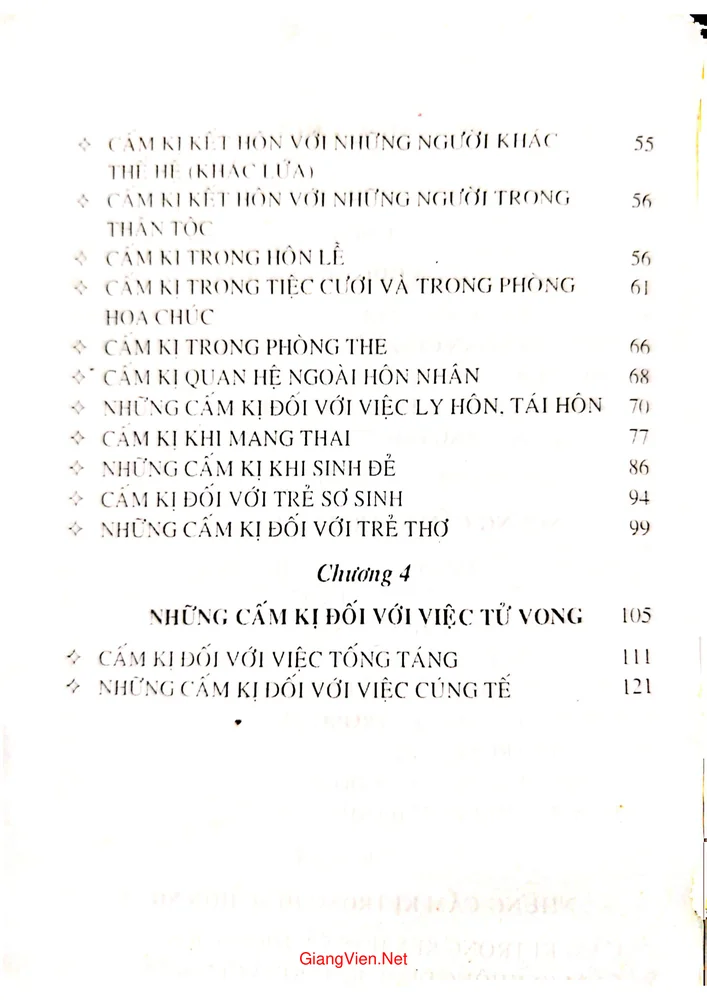 Mục lục chi tiết trang 1 sách Những điều cấm kị trong cuộc sống tập 1