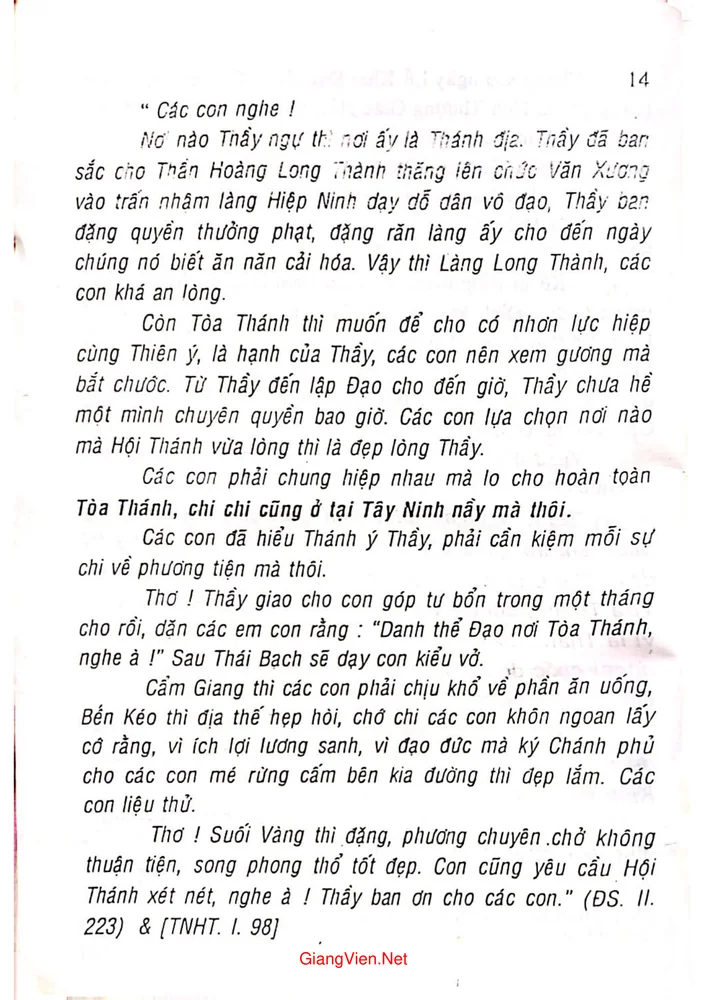 Mục lục chi tiết trang 3 sách Giới thiệu tòa thánh Tây Ninh