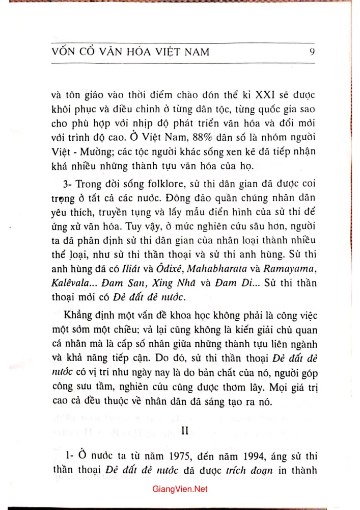 Mục lục chi tiết trang 2 sách Vốn cổ văn hóa Việt Nam đẻ đất đẻ nước (tiếng Việt, tiếng Mường ghi trọn ở Hòa Bình), tập 1