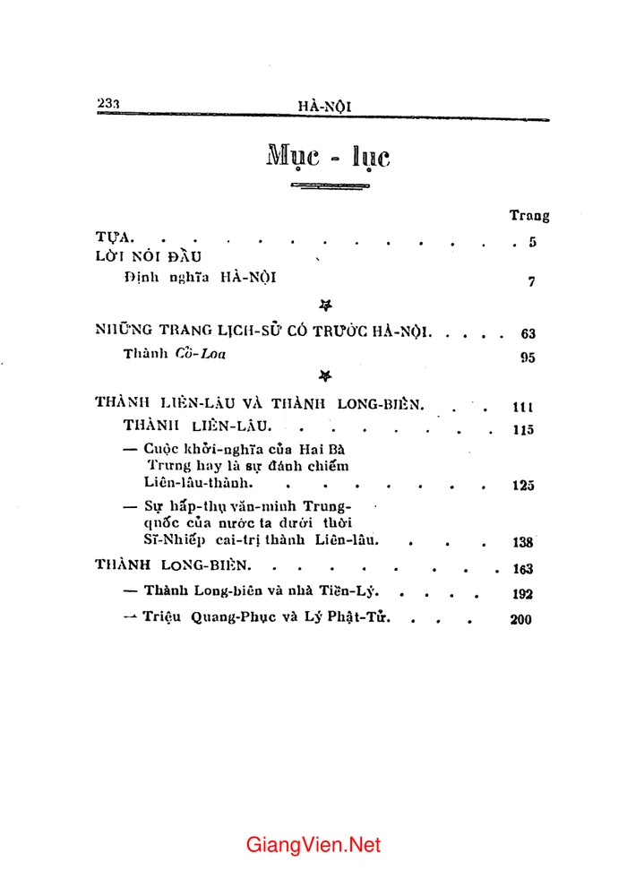 Trang 1 - Ảnh minh họa nội dung sách Lịch sử Hà Nội (Những Kinh thành có trước Hà Nội - thành Cổ Loa, thành Liên Lâu, thành Long Biên)