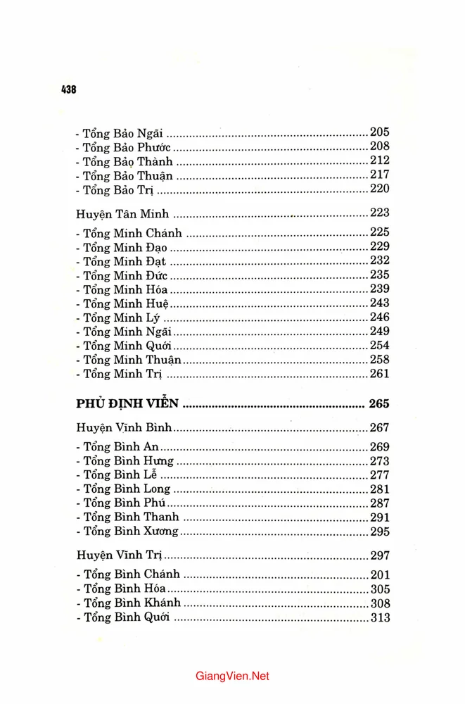 Mục lục chi tiết trang 1 sách Nghiên cứu địa bạ triều Nguyễn tỉnh Vĩnh Long