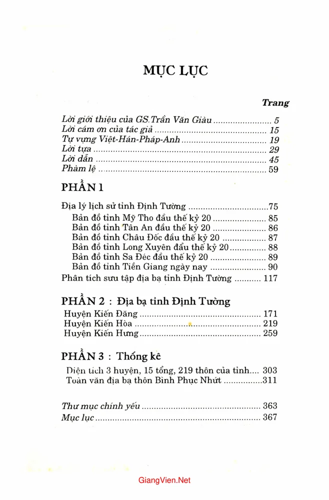 Trang bìa chính thức sách Nghiên cứu địa bạ triều Nguyễn tỉnh Định Tường