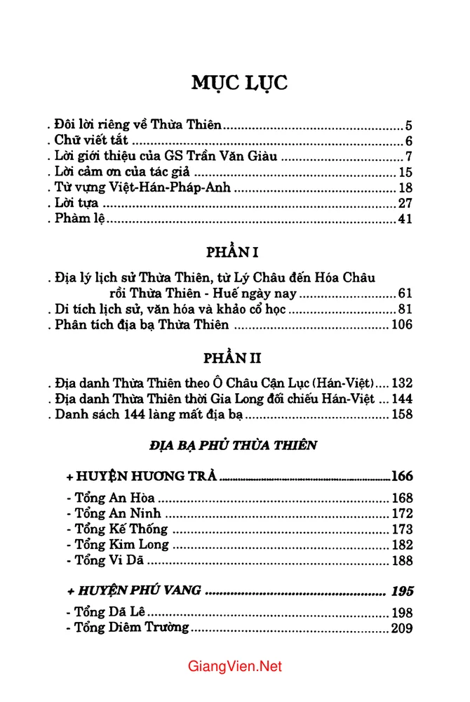 Trang bìa chính thức sách Nghiên cứu địa bạ triều Nguyễn tỉnh Thừa Thiên