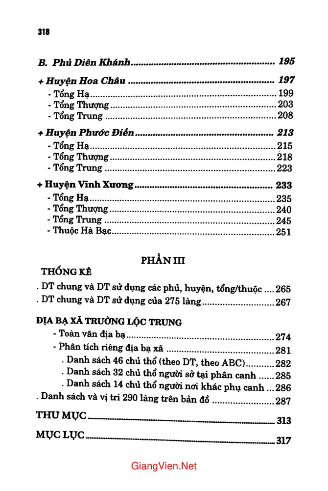 Mục lục chi tiết trang 1 sách Nghiên cứu địa bạ triều Nguyễn tỉnh Khánh Hòa