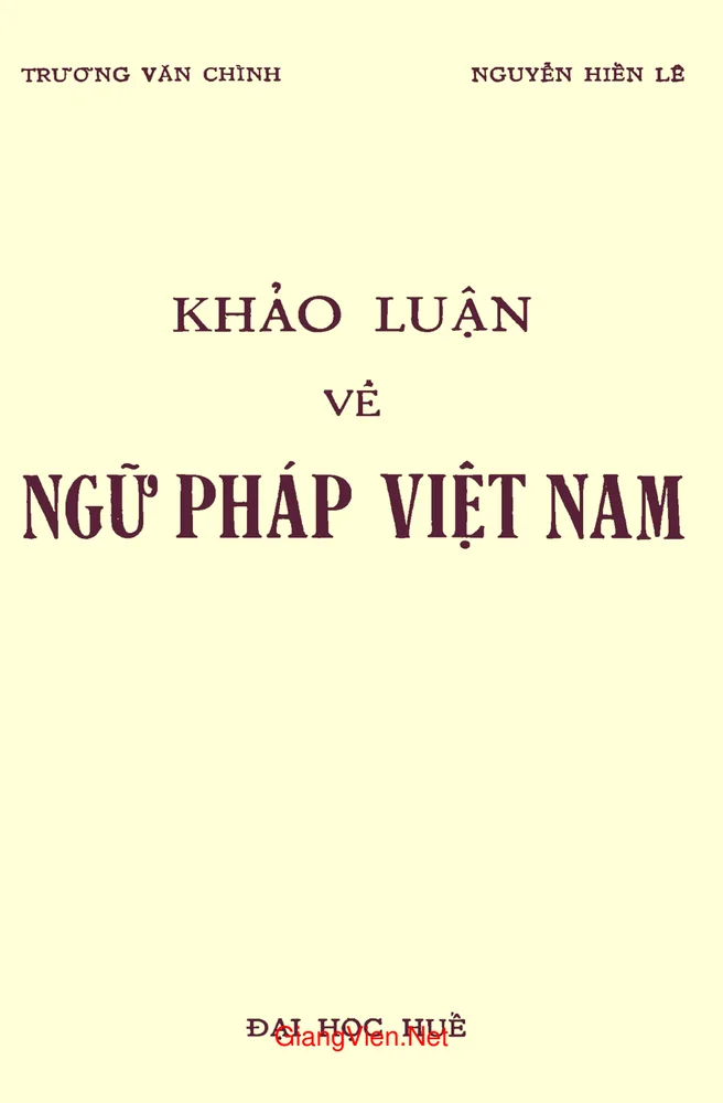 Ảnh bìa của Khảo luận về ngữ pháp Việt Nam