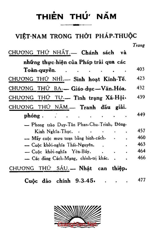 Mục lục chi tiết trang 5 sách Việt Nam Pháp thuộc sử (1884 - 1945)