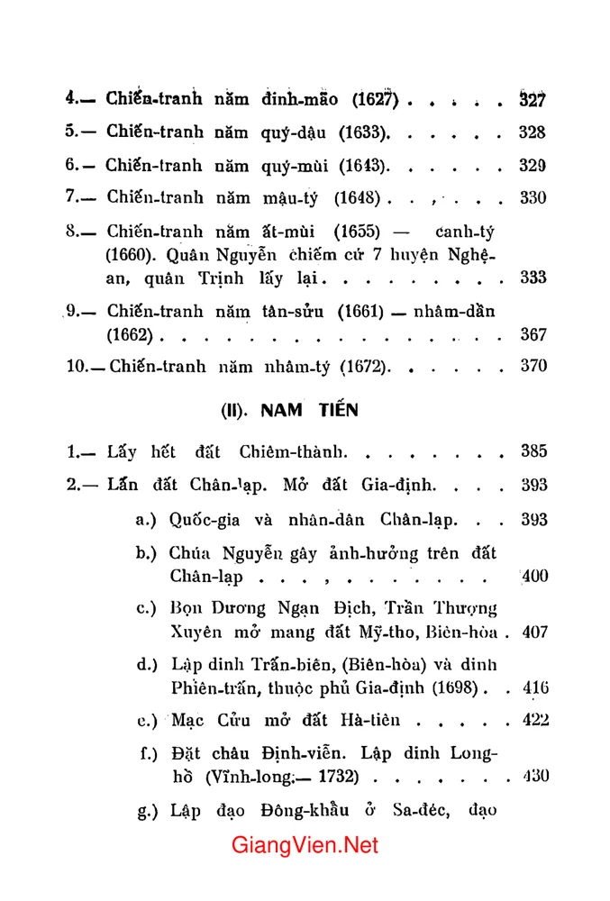 Mục lục chi tiết trang 2 sách Việt sử xứ đằng trong (1558 - 1777) Cuộc Nam tiến của dân tộc Việt Nam