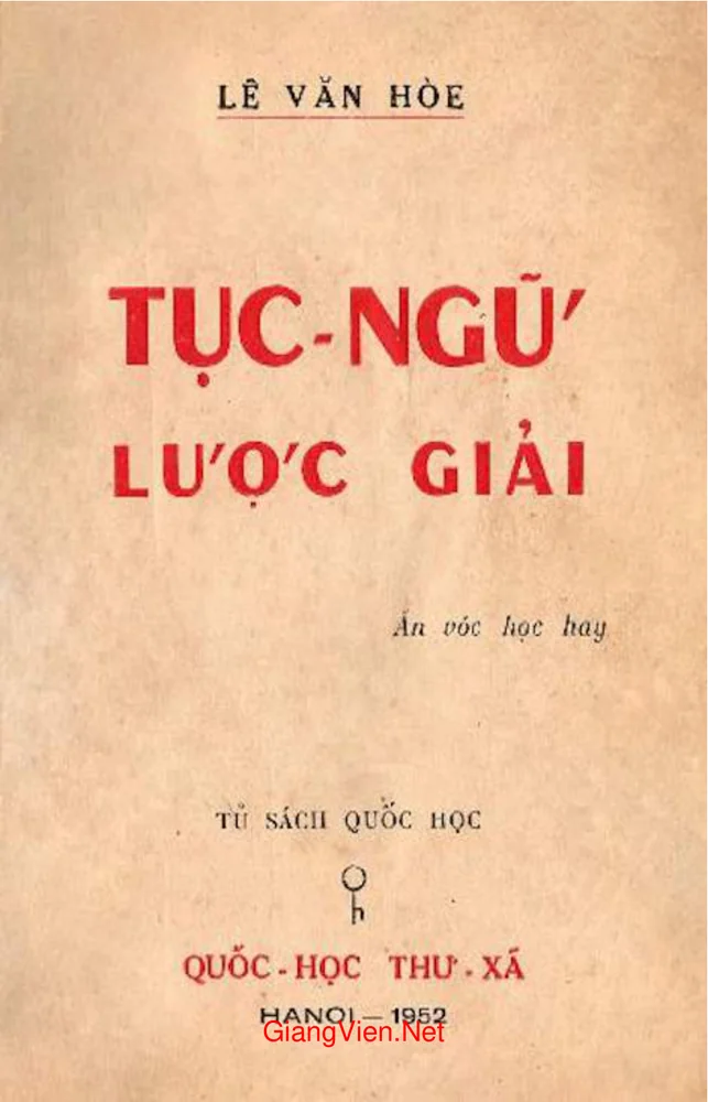 Ảnh bìa của Tục ngữ lược giải - Tập 1