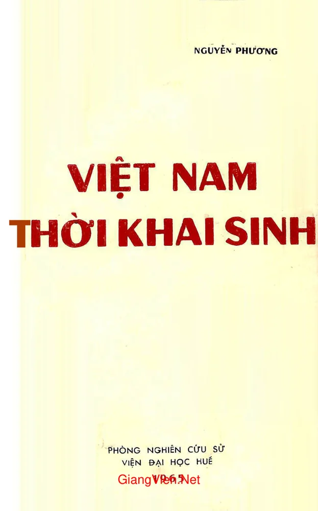 Ảnh bìa của Việt Nam thời khai sinh