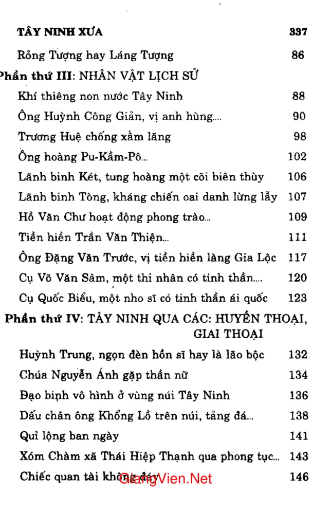 Mục lục chi tiết trang 2 sách Tây Ninh xưa