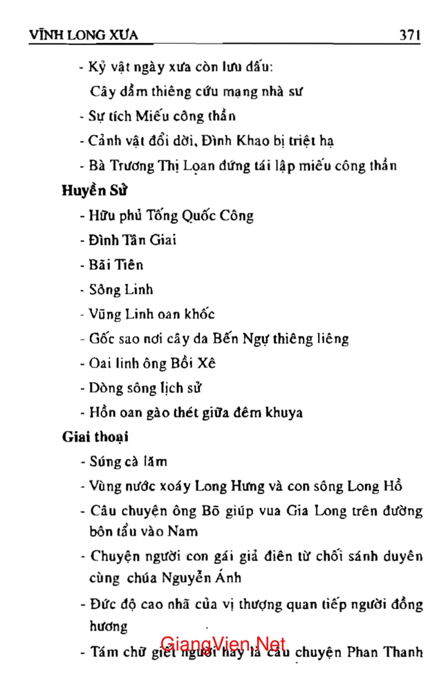 Mục lục chi tiết trang 4 sách Vĩnh Long xưa