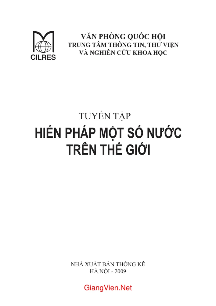 Ảnh bìa của Tuyển tập hiến pháp một số nước trên thế giới