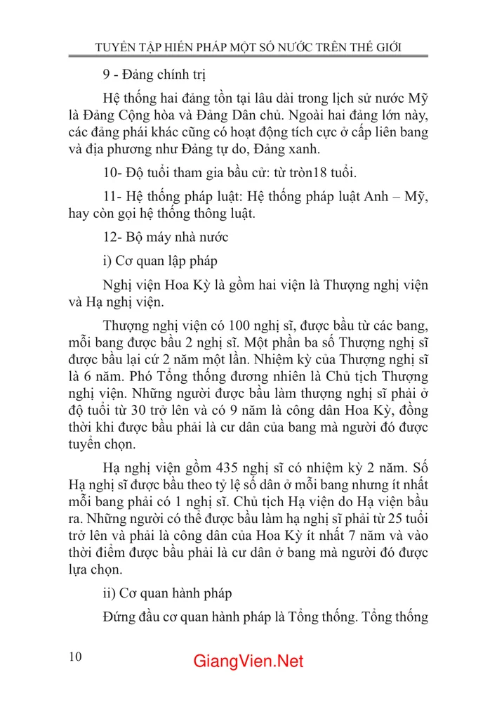 Trang 3 - Ảnh minh họa nội dung sách Tuyển tập hiến pháp một số nước trên thế giới