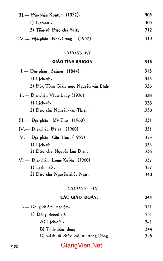 Mục lục chi tiết trang 5 sách Việt Nam giáo sử - Quyển 2