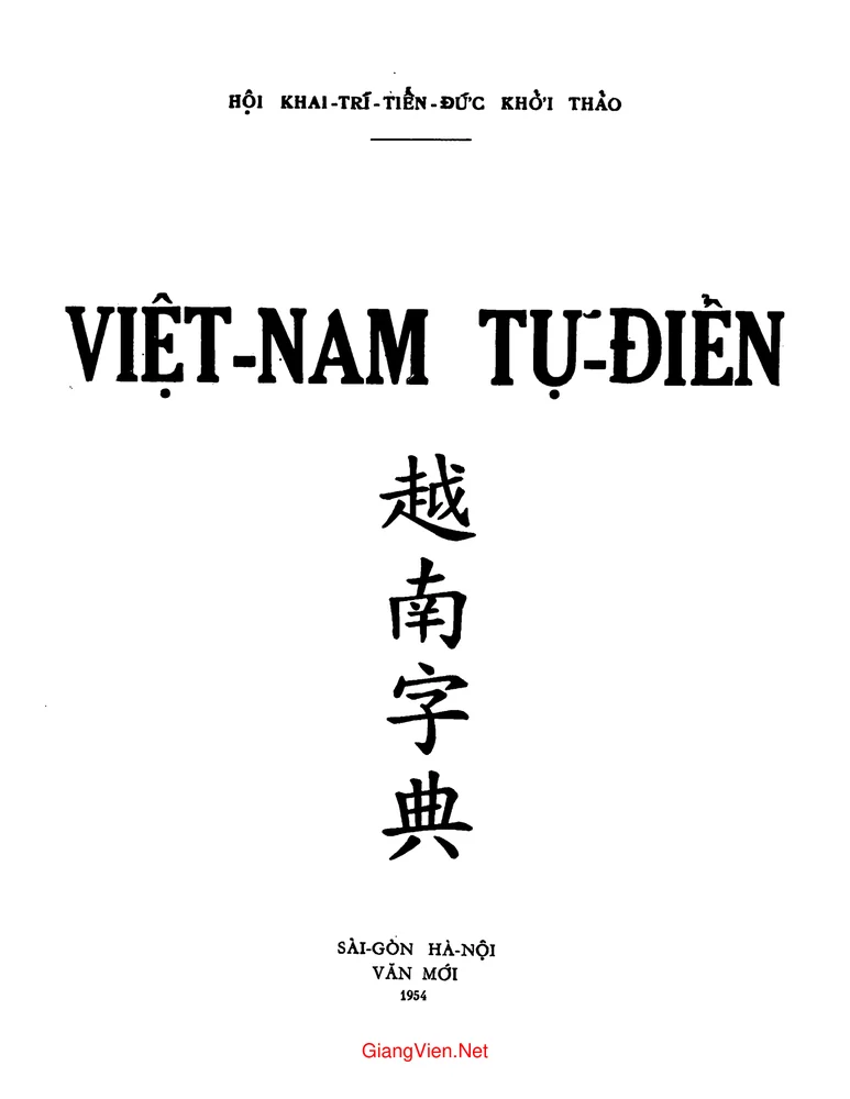 Trang bìa chính thức sách Việt Nam tự điển