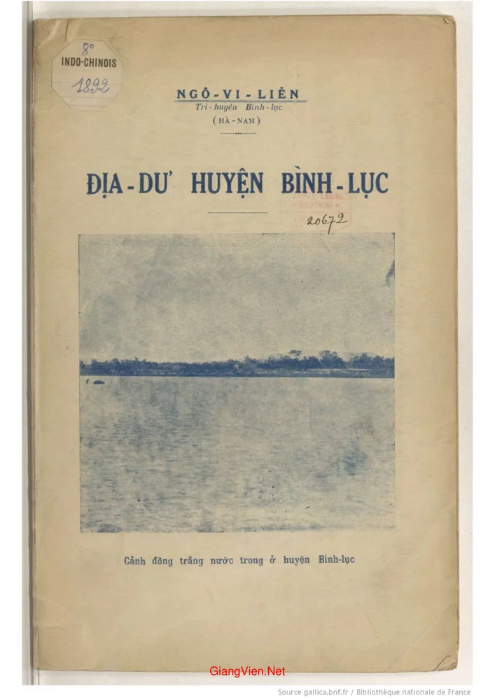 Ảnh bìa của Địa dư huyện Bình Lục