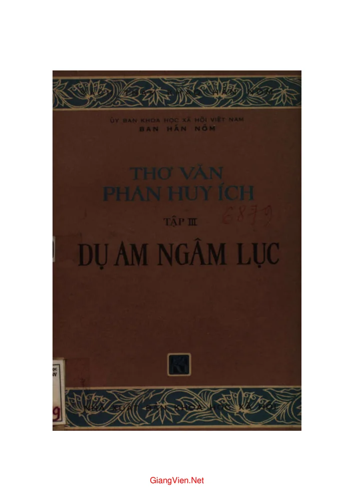 Ảnh bìa của Thơ văn Phan Huy Ích - Tập 3