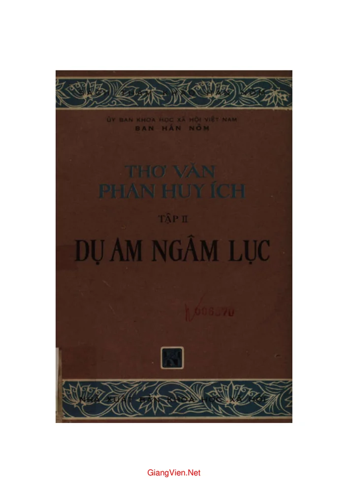 Ảnh bìa của Thơ văn Phan Huy Ích - Tập 2
