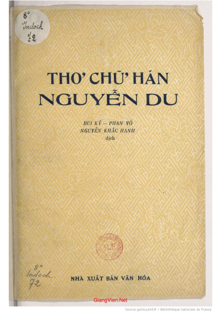 Ảnh bìa của Thơ chữ Hán Nguyễn Du