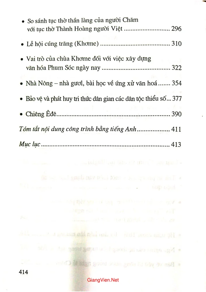 Mục lục chi tiết trang 1 sách Văn hoá dân gian các dân tộc thiểu số những giá trị đặc sắc, tập 1, Một số thành tố văn hoá dân gian