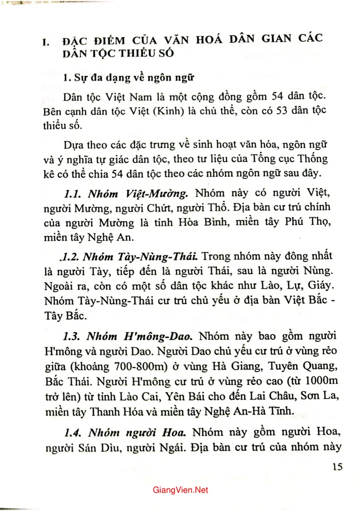 Mục lục chi tiết trang 4 sách Văn hoá dân gian các dân tộc thiểu số những giá trị đặc sắc, tập 1, Một số thành tố văn hoá dân gian