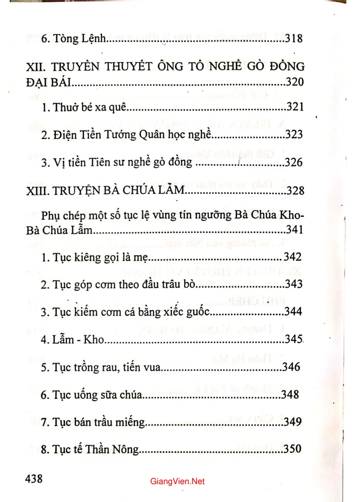 Mục lục chi tiết trang 5 sách Truyền thuyết Vương triều Lý