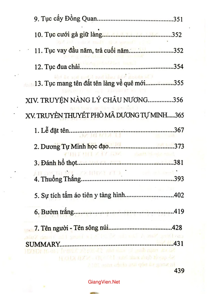 Mục lục chi tiết trang 6 sách Truyền thuyết Vương triều Lý