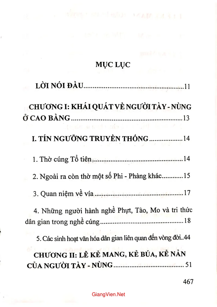 Trang 1 - Ảnh minh họa nội dung sách Tục kẻ mang, kẻ búa, kẻ nản của người Tày Cao Bằng
