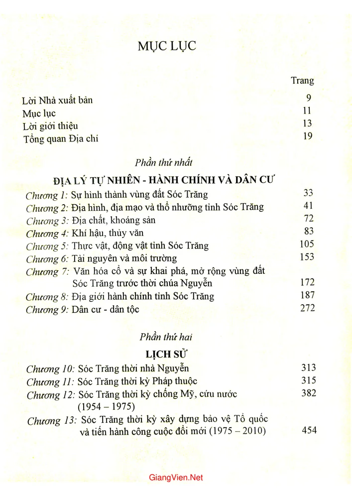 Trang 1 - Ảnh minh họa nội dung sách Địa chí tỉnh Sóc Trăng