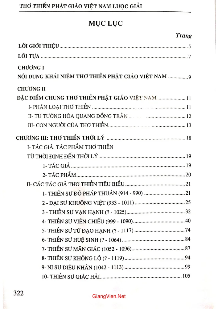 Trang bìa chính thức sách Thơ thiền Phật giáo Việt Nam lược giải