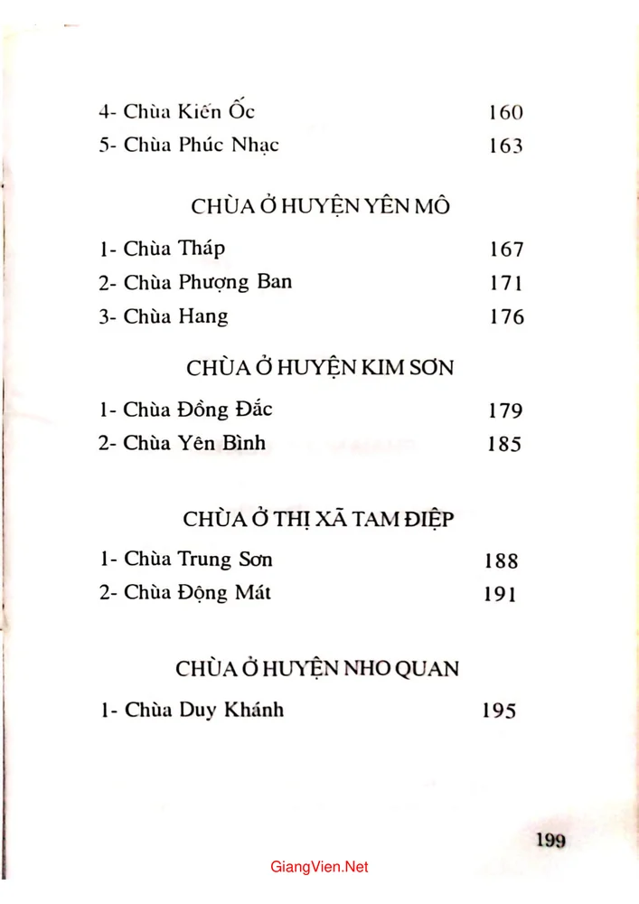 Mục lục chi tiết trang 2 sách Chùa Ninh Bình