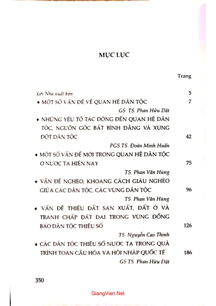 Trang bìa chính thức sách Một số vấn đề mới trong quan hệ dân tộc và chính sách dân tộc ở nước ta hiện nay