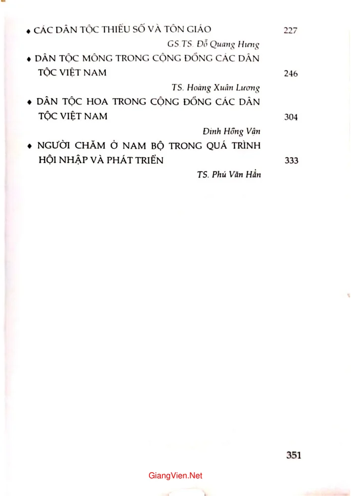 Mục lục chi tiết trang 1 sách Một số vấn đề mới trong quan hệ dân tộc và chính sách dân tộc ở nước ta hiện nay