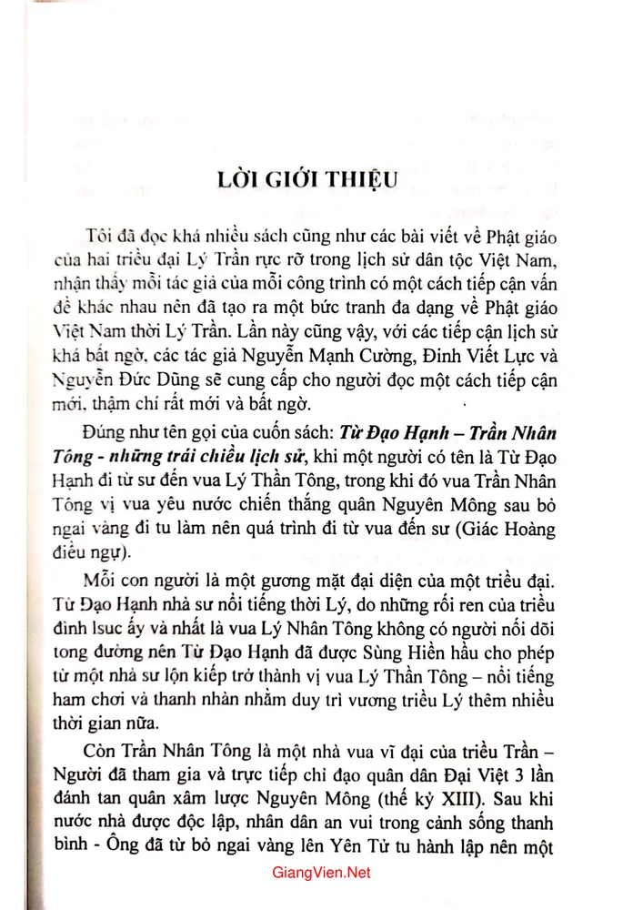 Trang bìa chính thức sách Từ Đạo Hạnh Trần Nhân Tôn (Những trái chiều lịch sử)