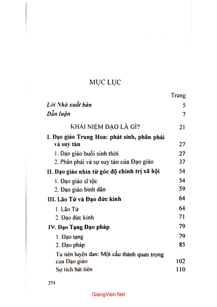 Trang 1 - Ảnh minh họa nội dung sách Đạo giáo tri thức cơ bản