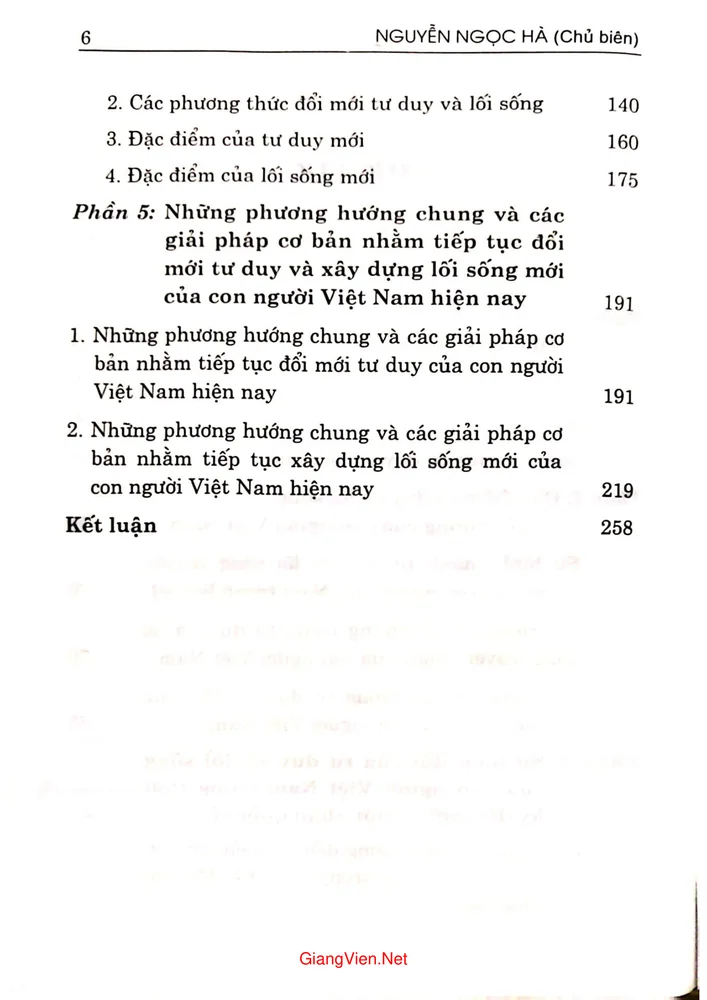 Mục lục chi tiết trang 1 sách Đặc điểm tư duy và lối sống của con người Việt Nam hiện nay một số vấn đề lý luận và thực tiễn