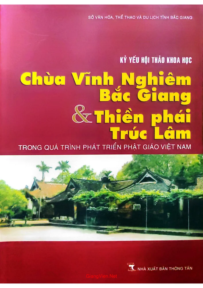 Ảnh bìa của Kỷ yếu Hội thảo khoa học Chùa Vĩnh Nghiêm Bắc Giang và Thiền phái Trúc Lâm trong quá trình phát triển Phật giáo Việt Nam