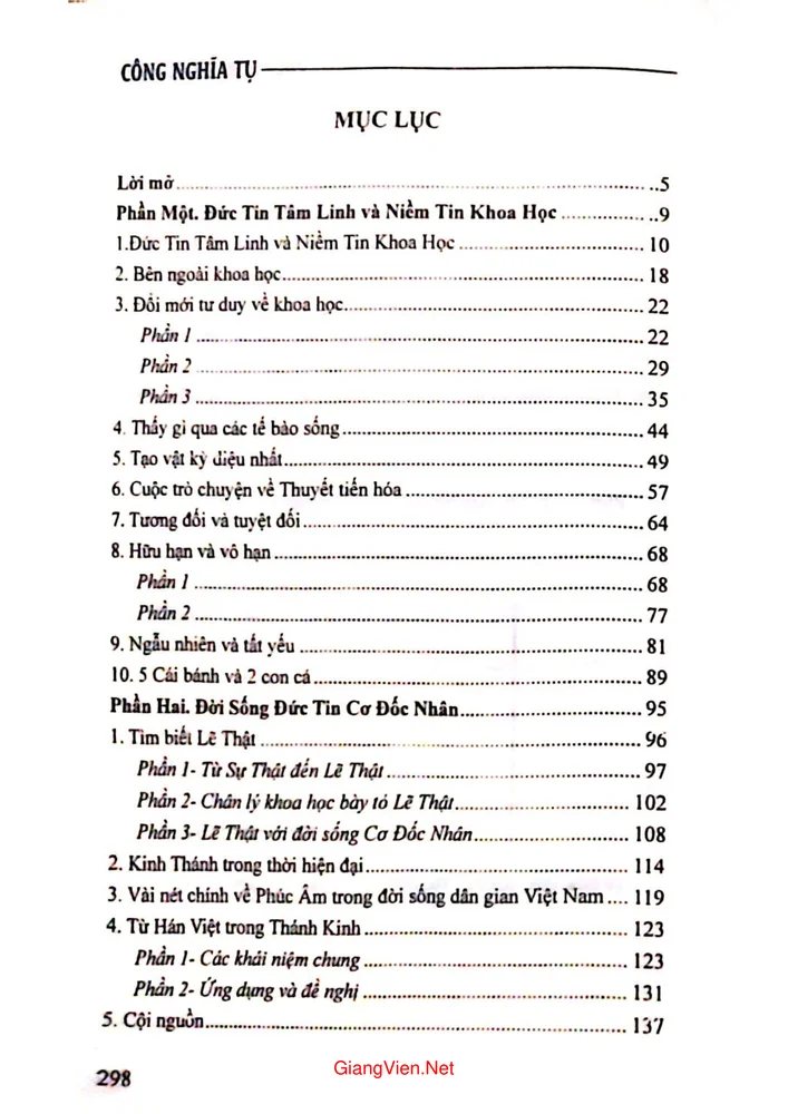 Trang bìa chính thức sách Niềm tin và đức tin