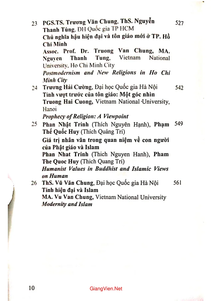 Trang 6 - Ảnh minh họa nội dung sách Tính hiện đại và đời sống tôn giáo hiện nay ở Việt Nam (Toạ đàm khoa học quốc tế)