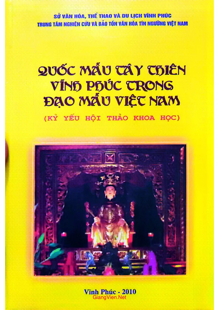 Ảnh bìa của Quốc mẫu Tây Thiên Vĩnh Phúc trong đạo mẫu Việt Nam (Kỷ yếu Hội thảo khoa học)