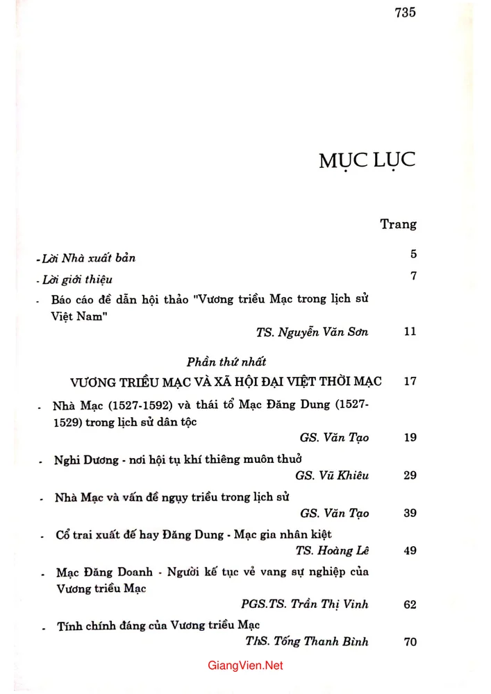 Trang bìa chính thức sách Vương triều Mạc