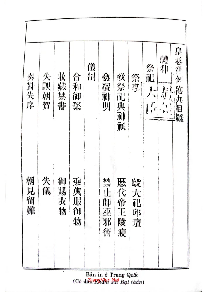 Trang 2 - Ảnh minh họa nội dung sách Hoàng Việt luật lệ (Luật Gia Long) I