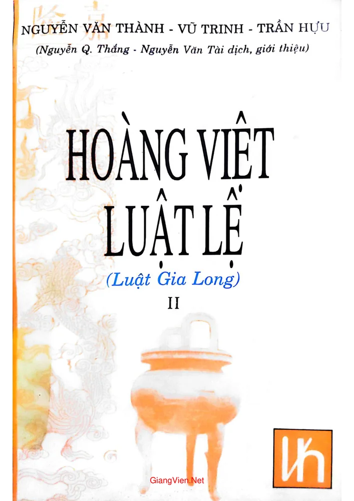 Ảnh bìa của Hoàng Việt luật lệ (Luật Gia Long) II